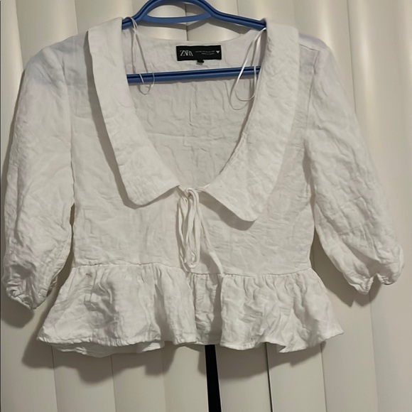 Zara White Peplum Top - Picture 1 of 2